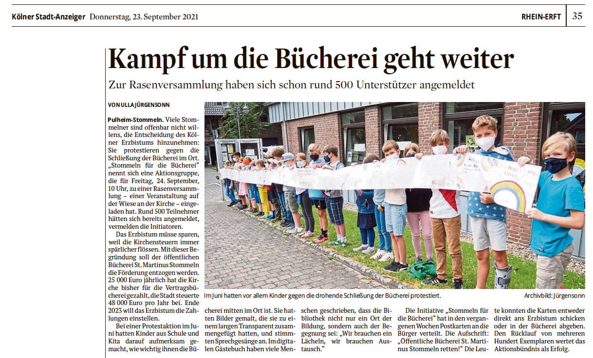 Ankündigung Rasenversammlung